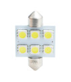 ΛΑΜΠΑΚΙΑ ΠΛΑΦΟΝΙΕΡΑΣ C5W/C10W 12V 1,44W SV8,5 36mm PREMIUM LED 6xSMD5050 ΛΕΥΚΟ BLISTER 2ΤΕΜ. M-TECH