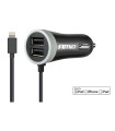 ΦΟΡΤΙΣΤΗΣ ΑΝΑΠΤΗΡΑ 12V 2,4A ΜΕ 2 ΘΥΡΕΣ USB + 1 LIGHTNING USB ΜΕ ΚΑΛΩΔΙΟ AMiO – 1 ΤΕΜ.