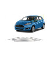 FORD FIESTA HB 5D 09+ TRIM ΠΑΡΑΘΥΡΩΝ ΑΝΩ  ΑΝΟΞΕΙΔΩΤΟ ΑΤΣΑΛΙ ΧΡΩΜΙΟ ​ S-DIZAYN - 8 TEM.