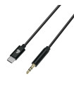 ΚΑΛΩΔΙΟ ΣΥΝΔΕΣΗΣ USB TYPE C ΣΕ AUX 100cm ΜΑΥΡΟ SMARTPHONE ESSENTIALS LAMPA - 1 TEM.