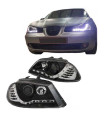 Μπροστινά Φανάρια Set Για Seat Ibiza 6L 02-08 DRL & Led Φλας Μαύρα H1/H1 Junyan