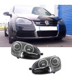 Μπροστινά Φανάρια Set Για Vw Golf V (5) 03-08 Projectors GTI / R32 Look Μαύρα H7/H7 Με Μοτέρ & E-Mark