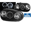 Μπροστινά Φανάρια Set Για Vw Golf IV (4) 97-03 ccfl Angel Eyes Μαύρα H7/H1/H3  Sonar