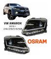 Μπροστινά Φανάρια Set Για Vw Amarok 2010+ DRL Full Led Halogen Version Μαύρα LEDHL107-BK OsramLedriving