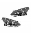 Μπροστινά Φανάρια Set Για Opel Corsa D 06-10 Angel Eyes & Led Μαύρα H1/H1/JunYan