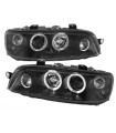 Μπροστινά Φανάρια Set Για Fiat Punto 99-03 Angel Eyeys Μαύρα H1/H1/H3 Sonar