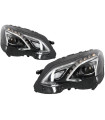 Μπροστινά Φανάρια Set Για Mercedes-Benz E-Class W212 09-13 Halogen Upgrade Σε Facelift Look Μαύρα Full Led DRL Με Μοτέρ Carner