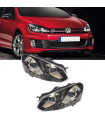 Μπροστινά Φανάρια Set Για Vw Golf VI (6) 08-12 DRL GTI /R20 Look Μαύρα H7/H7 Με Μοτέρ Carner