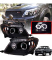 Μπροστινά Φανάρια Set Για Toyota Hilux 05-11 Angel Eyes & Led Black H1/H1 Manual Sonar