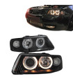 Μπροστινά Φανάρια Set Για Audi A3 8L 00-03 Angel Eyes Μαύρα H7/H7 Depo