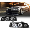 Μπροστινά Φανάρια Set Για Bmw 3 E36 90-99 Coupe / Cabrio Angel Eyes & Led Μαύρα H1/H1 Sonar