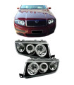 Μπροστινά Φανάρια Set Για Skoda Fabia 6Y 99-07 ccfl Angel Eyes Μαύρα H1/H1 Eagle Eyes