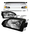 Μπροστινά Φανάρια Set Για Honda Civic 91-95 2D/3D Μαύρα Clear H4 Manual Depo