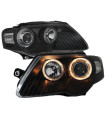 Μπροστινά Φανάρια Set Για Vw Passat B6 3C 05-10 Angel Eyes Μαύρα H7/H7 Με Μοτέρ Depo