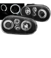 Μπροστινά Φανάρια Set Για Vw Golf IV (4) 97-03 Angel Eyes Μαύρα H1/H1/P21W JunYan