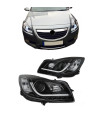 Μπροστινά Φανάρια Set Για Opel Insignia 08-12 TRU DRL Tube Lights Μαύρα H7/H7 Με Μοτέρ Sonar