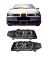 Μπροστινά Φανάρια Set Για Seat Leon / Toledo 1M 99-05  Angel Eyes Μαύρα H7/H7 Depo