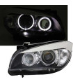 Μπροστινά Φανάρια Set Για Bmw X1 E84 09-12 Led Angel Eyes Μαύρα H7/H7 Με Μοτέρ Depo