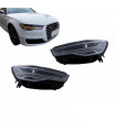 Μπροστινά Φανάρια Set Για Audi A6 4G C7 11-18 DRL Full Led Matrix Design & Dynamic Φλας Μαύρα Με Μοτέρ Carner