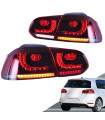 Πισινά Φανάρια Set Για Vw Golf VI (6) 08-12 Full Led GTI R20 Look Κόκκινο/Φιμέ VLand