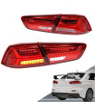 Πισινά Φανάρια Set Για Mitsubishi Lancer X 08-17 Led Bar Κόκκινο/Crystal VLAND