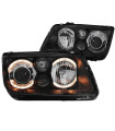 Μπροστινά Φανάρια Set Για Vw Bora 98-05 Angel Eyes Μαύρα H7/H7/H3 Depo