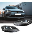 Μπροστινά Φανάρια Set Για Vw Golf VII (7.5) 17-19 DRL Full Led Halogen Version Black LEDHL10-BK Osram Ledriving