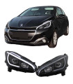 Μπροστινά Φανάρια Set Για Peugeot 208 12-15 DRL Led Tube Μαύρα H11/H1 JunYan