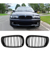 Καρδιές Μάσκας Για Bmw 3 E46 02-05 Sedan/Touring  M4 Look Με Διπλή Γρίλια Μαύρο Γυαλιστερό 2 Τεμάχια