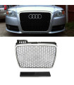 Μάσκα Για Audi A4 B7 04-07 RS4 Look Κυψελωτή Ασημί/Μαύρο 1 Τεμάχιο