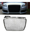 Μάσκα Για Audi A4 B7 04-07 RS4 Look Κυψελωτή Χρώμιο/Μαύρο Ματ 1 Τεμάχιο