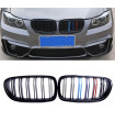 Καρδιές Μάσκας Για Bmw 3 E90 /E91 08-11 M4 Look Με Διπλή Γρίλια Tri-color / Μαύρο Γυαλιστερό 2 Τεμάχια