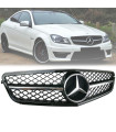 Μάσκα Για Mercedes-Benz C-Class W204 07-14 Amg C63 Look Με Μονή Γρίλια Μαύρο/Χρώμιο 1 Τεμάχιο