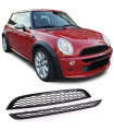 Μάσκα Για Mini Cooper 01-06 R50 / R53 Κυψελωτή Γυαλιστερή Μαύρη 2 Τεμάχια