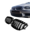 Καρδιές Μάσκας Για Bmw 3 E92 /E93 06-11 M4 Look Με Διπλή Γρίλια Μαύρο Γυαλιστερό 2 Τεμάχια