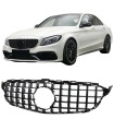 Μάσκα Για Mercedes-Benz C-Class W205 14+ GT Amg Panamericana Look Γυαλιστερή Μαύρη 1 Τεμάχιο