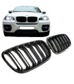 Καρδιές Μάσκας Για Bmw X5 E70 07-13 / X6 E71 08-14 M4 Look Με Διπλή Γρίλια Μαύρο Γυαλιστερό Με 6 Γρίλιες 2 Τεμάχια