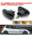 Πλαϊνά Φλας Φτερού Για Honda Civic 92-95 / CRX Del Sol 92-97 Led Dynamic Φιμέ 2 Τεμάχια