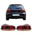 Πισινά Φανάρια Set Για Vw Golf VI (6) 08-12 Full Led Dynamic GTI R20 Look Σκούρο Κόκκινο/Φιμέ VLand