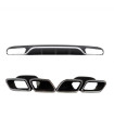 Diffuser Πίσω Προφυλακτήρα Για Mercedes-Benz E-Class W213 16-19 Amg Look Για Απλούς Προφυλακτήρες Σετ Με Μπούκες Από Abs Πλαστικ