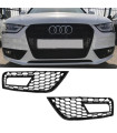 Δίχτυ Προφυλακτήρα Εμπρός Πλαινό Για Audi A4 B8 11-15 RS Look Γυαλιστερό Μαύρο Αριστερό & Δεξί 2 Τεμάχια