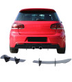 Diffuser Πίσω Προφυλακτήρα Για VW Golf VI (6) 08-13 Για R20 Έκδοση Γυαλιστερό Μαύρο 4 Bars Από Πλαστικό 2 Τεμάχια