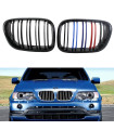 Καρδιές Μάσκας Για Bmw X5 E53 99-03 M4 Look Με Διπλή Γρίλια Μαύρο Γυαλιστερό 2 Τεμάχια