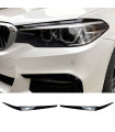 Φρυδάκια Μπροστινών Φαναριών Για Bmw 5 G30 / G31 2017-2020 Pre-LCI Βαμμένα Μάυρο Γυαλιστερό Χρώμα 2 Τεμάχια