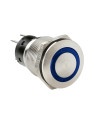 ΔΙΑΚΟΠΤΗΣ ΜΠΟΥΤΟΝ (BUTTON) 12/24V 5Amax 5PIN IP65 ON/OFF ME LED ΜΠΛΕ ΑΝΟΞΕΙΔΩΤΟ ΑΤΣΑΛΙ LAMPA - 1 TEM.