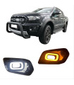 Καπάκια Προβολέα Εμπρός Πλαινά Για Ford Ranger T8 2019+ Wild Trak Με Led Μαύρα Αριστερό & Δεξί 2 Τεμάχια