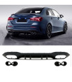 Diffuser Πίσω Προφυλακτήρα Για Mercedes-Benz A-Class W177 19+ Sedan Amg Look Με Μαύρες Μπούκες