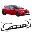 Splitters Μπροστινού Προφυλακτήρα Για Mercedes-Benz A-Class W176 15-18 Facelift Amg Line Έκδοση Γυαλιστερό Μαύρο 7 Τεμάχια