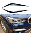 Φρυδάκια Μπροστινών Φαναριών Για Bmw X3 G01 & X4 G02 2018+ Βαμμένα Μάυρο Γυαλιστερό Χρώμα 2 Τεμάχια