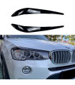 Φρυδάκια Μπροστινών Φαναριών Για Bmw X3 F25 LCI & X4 F26 2014-2017 Βαμμένα Μάυρο Γυαλιστερό Χρώμα 2 Τεμάχια